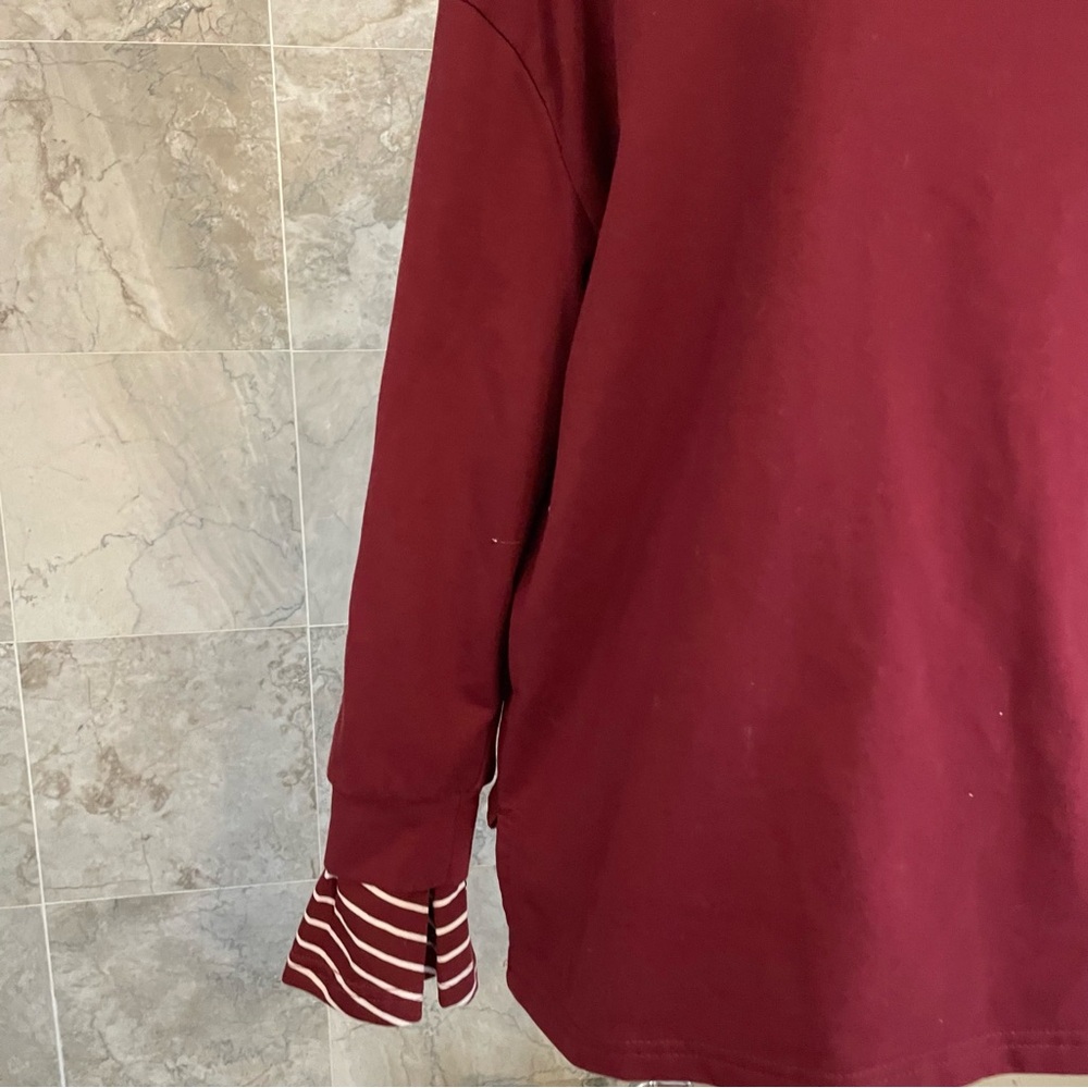 Very J Striped Solid Turtleneck Tunic Top - Picture 3 of 7
